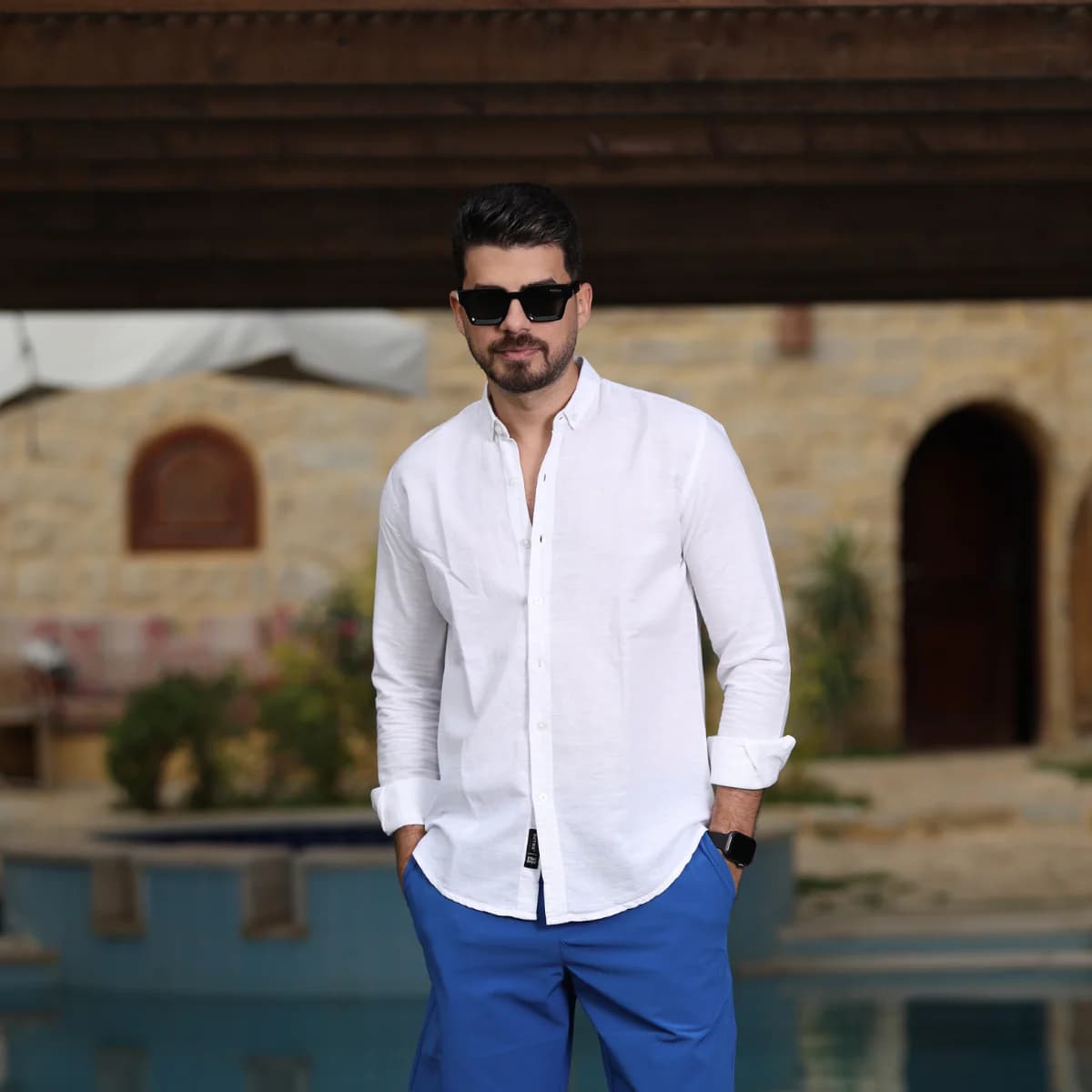 تيشيرت أبيض كلاسيك فاخر - 1